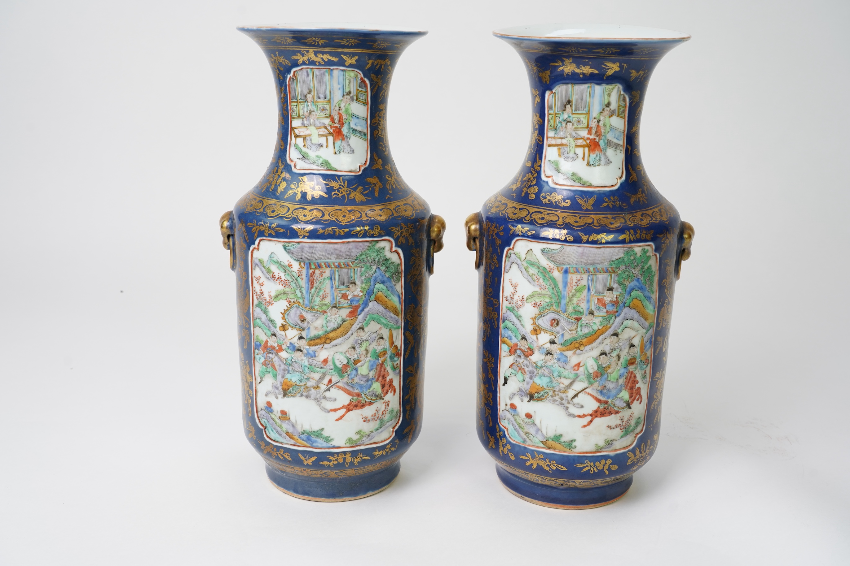 A pair of Chinese ‘warriors’ vases, early 20th century